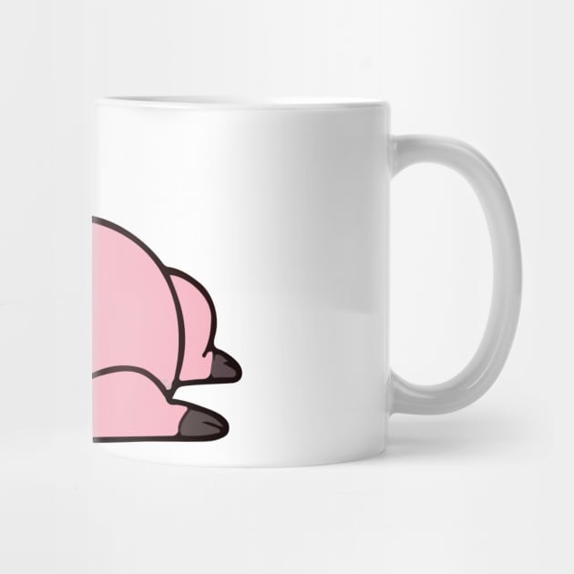 Waddles Pig Cartoon Lying by ngoclucbkhn